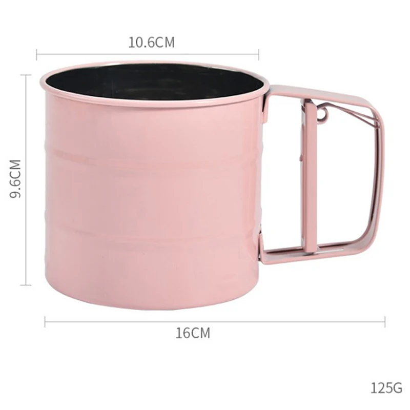 

Handheld Flour Shaker Stainless Steel Mesh Sieve Cup Powder Flour Sieve Icing Sugar Bake Pastry Tool Hand-pressed Sifters
