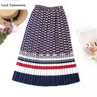 Юбка женская плиссированная в горошек, с высокой талией