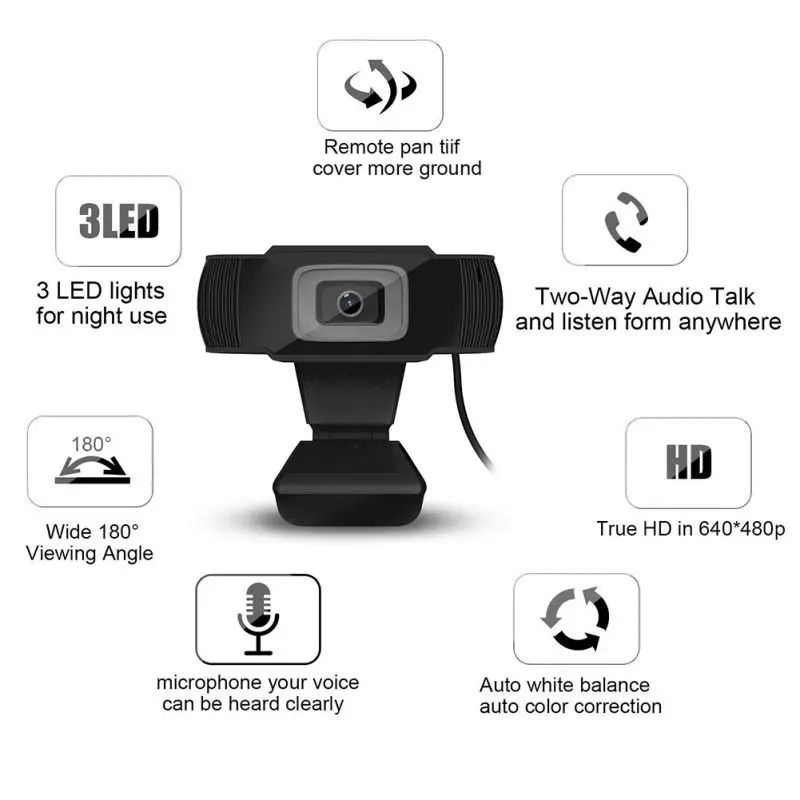 

A870B computer camera HD video camera with microphone orange 480p For Home office