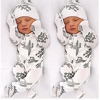 Детский мягкий хлопковый комбинезон с запахом, Одежда для новорожденных мальчиков и девочек, комбинезон с цветочным рисунком, одежда для сна, комплект одежды с шапкой, новинка 2020