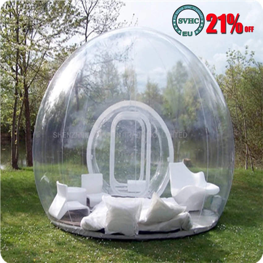 

1 шт. надувная пузырьковая палатка, палатка для кемпинга на открытом воздухе, прозрачная надувная купольная палатка для газона, надувная куп...