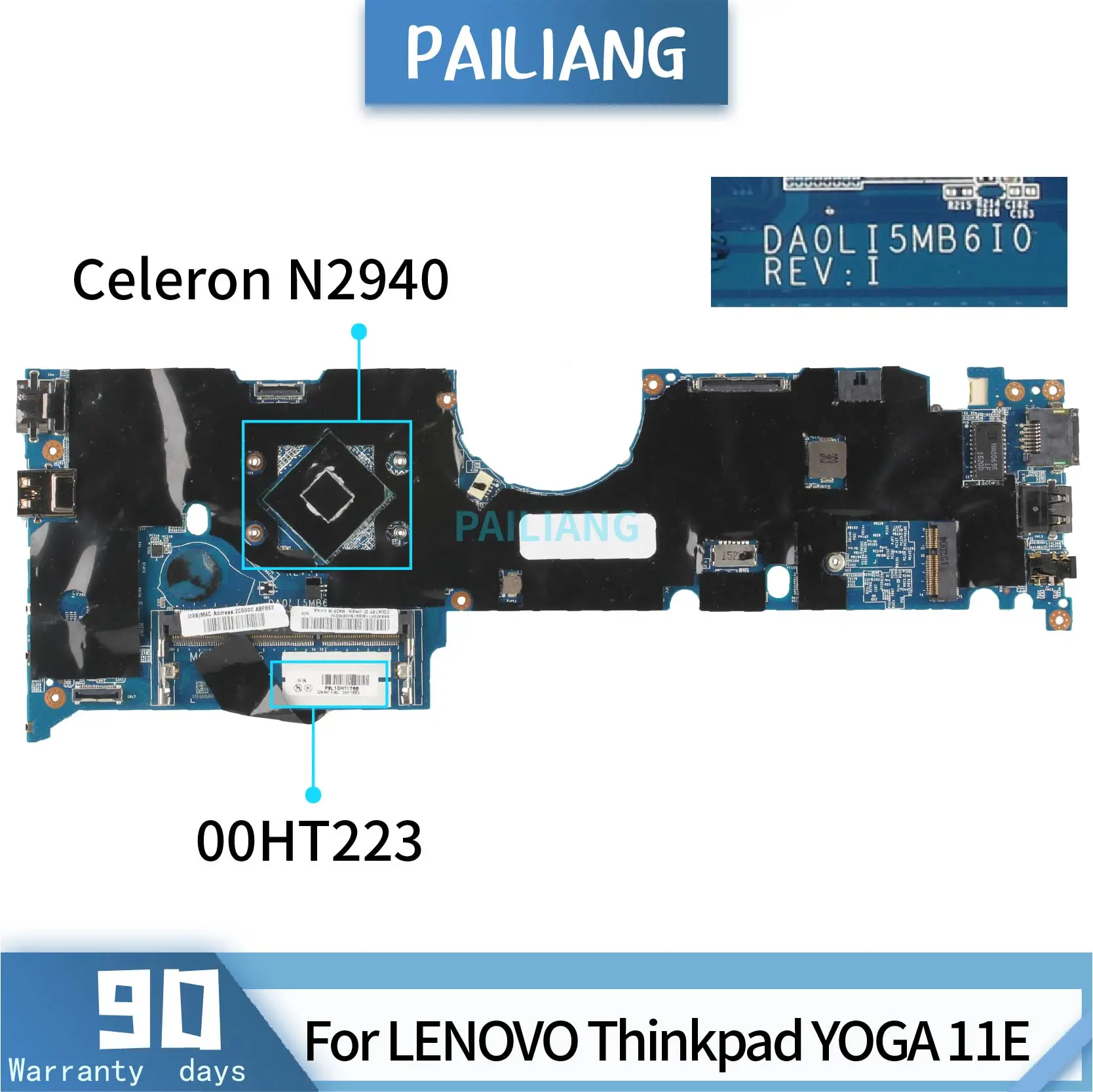 Материнская плата PAILIANG для ноутбука LENOVO Thinkpad YOGA 11E 00HT223 DA0LI5MB6I0 материнская Core SR1YV