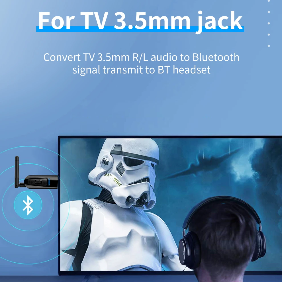 Беспроводной трансмиттер Unnlink Bluetooth 5 0 аудио 1X2 3 мм AUX передача на 2 BT приемника