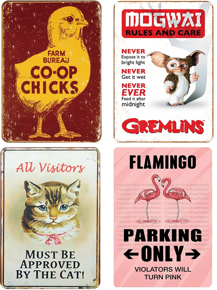 

Оптовая продажа на заказ металлические carfts 20x30 см Животные наклейки в ретро стиле ретро металла таблички курица Старый плакат