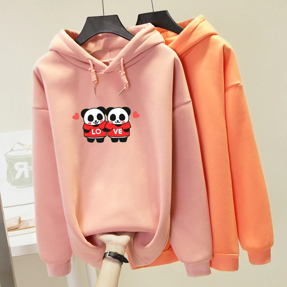 Женская толстовка в Корейском стиле Love Little Panda с графическим принтом зимняя