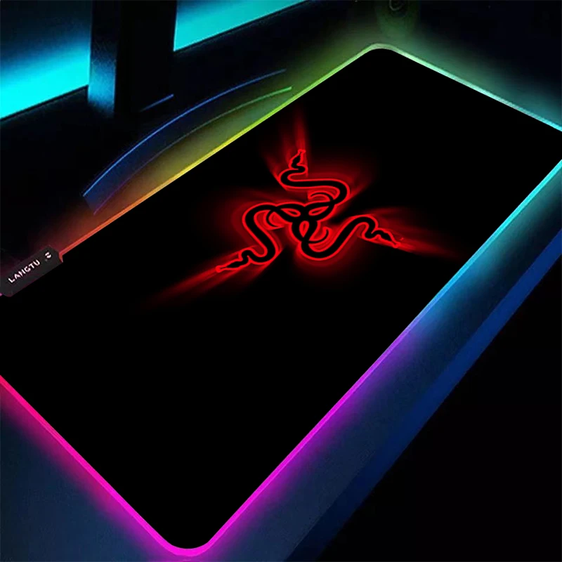 

Large Office RGB LED Illumination Mouse Pad Mat Game Gamer Gaming Mousepad Keyboard Compute Anime Desk Mat Designer Razer Logo