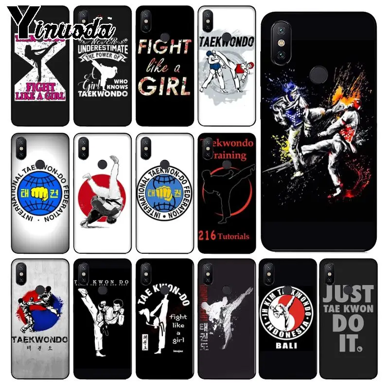 

Yinuoda Kungfu Taekwondo TPU Silicone Soft black Phone Case for xiaomi mi 6 8 se note2 3 mix2 redmi 5 5plus note 4 5 5