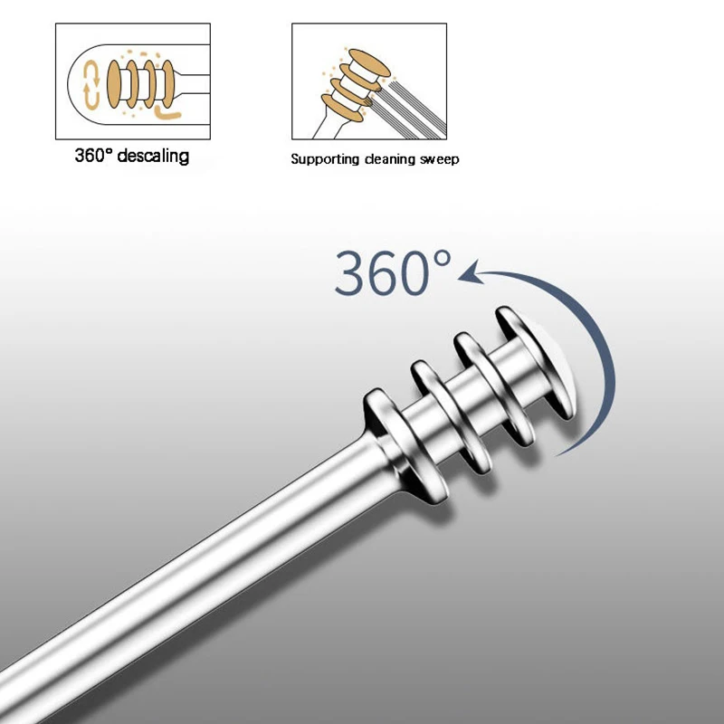 6 Pcs/Set Ear Wax Pickers Stainless Steel Earpick Remover Curette Pick Cleaner Spoon Care Clean Tool |