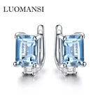 Серьги-Клипсы из серебра 925 пробы, цвет голубойрозовыйзеленый