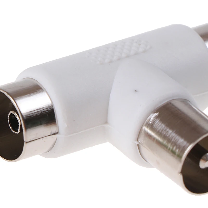 4Pcs 2 Way TV T Splitter Aerial Coaxial Cable Male to Female Connectors Adapter | Plug &amp