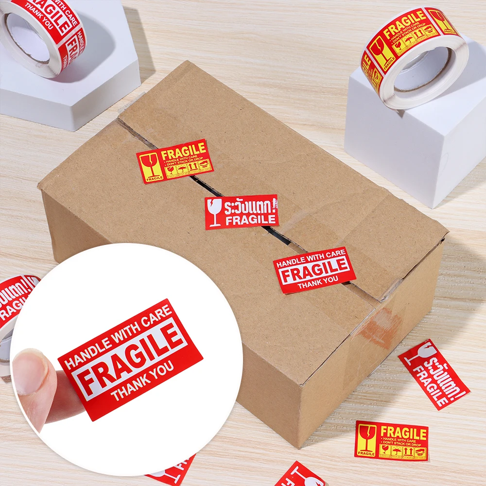 

250Pcs/Roll Fragile Warning Label Stickers Please Handle With Care For Goods Shipping Express Label Packaging Mark Special Tag