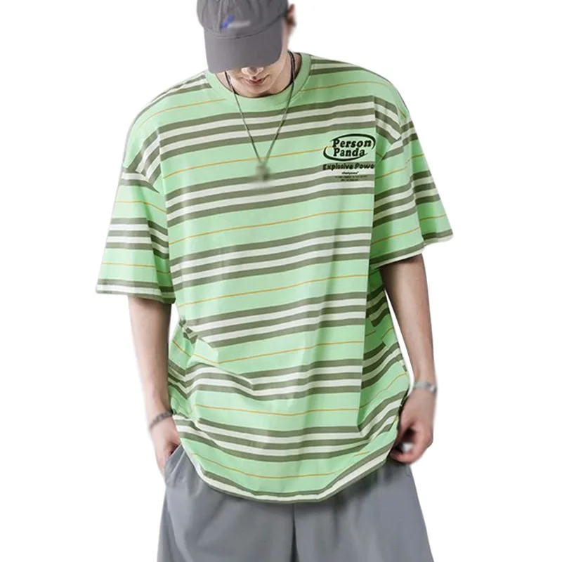 

Men's t shirt Summer t shirt for Men 2021 Men's fashion T-shirt Stripe Printing Tops Short Sleeve Summer Wear Plus Size Shirt