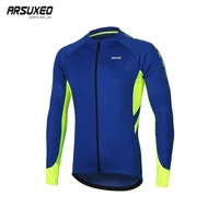 arsuxeo men spring autumn cycling jersey quick dry long sleeves bike jersey bicycle shirt zipper mtb mountain clothing wear 6030