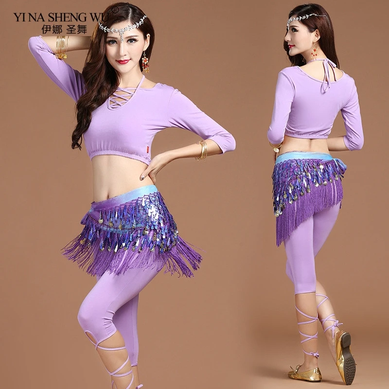 

Practice Wear Belly Dancing Costume Set 3 Pieces Top, Pants, Hip Scarf Belt Women Belly Dance Costume Suit Modal For Women New