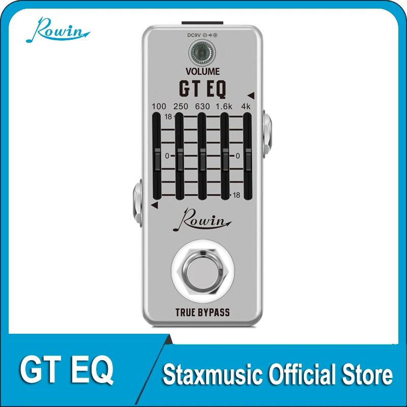

Rowin LEF-317A Guitar Equalizer Pedal 5-band Parametric EQ Guitar Effect Pedal Frequency Compensator ±18dB Range for Mini Size
