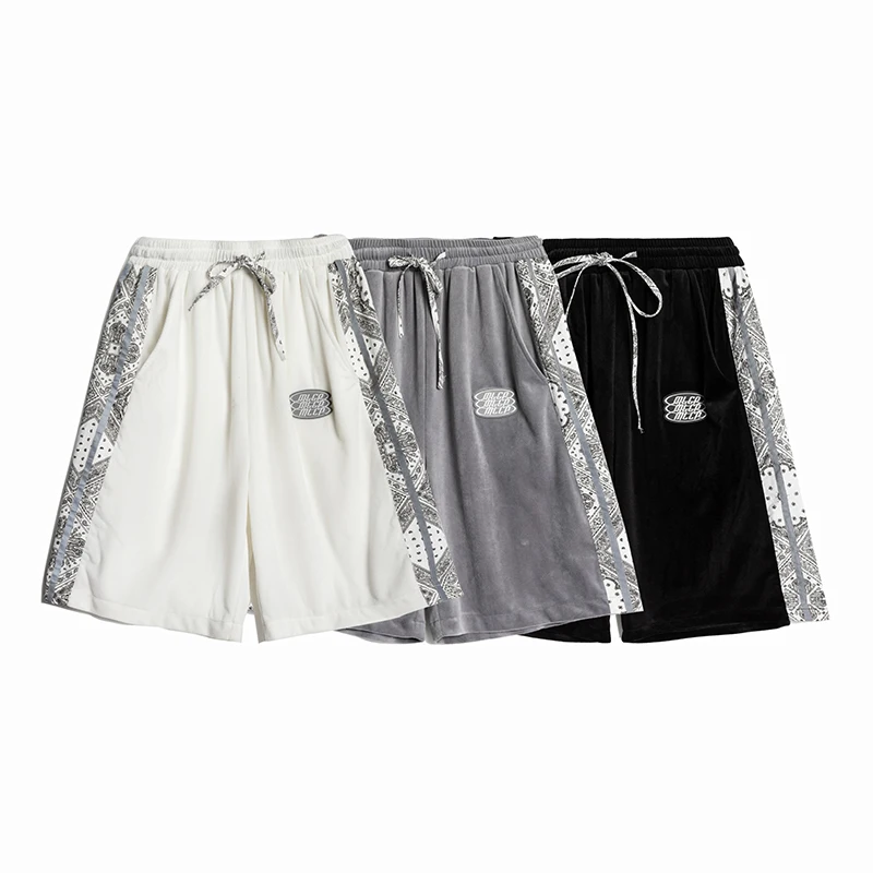 

2021 New Summer Corduroy Decorative Border Men's Shorts Unisex Women's Boyfriend Style Short Pants Hip Hop Streetwear Casual