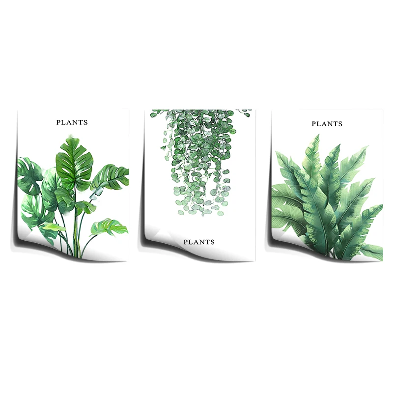 Home Decor Painting HD plant 3 pieces Nordic minimalist style Art Canvas Poster and Prints Wall Decoration Picture | Дом и сад