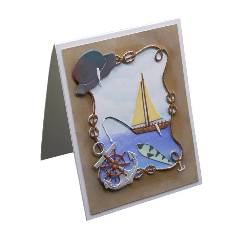 Морской металлический Трафаретный вырубной штамп трафарет для скрапбукинга