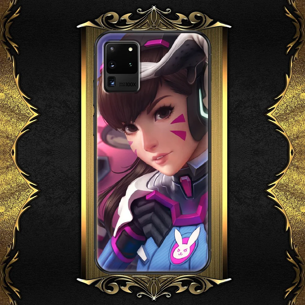 

Overwatches Genji Game d.va Phone case For Samsung Galaxy Note 4 8 9 10 20 S8 S9 S10 S10E S20 Plus UITRA Ultra black 3D funda