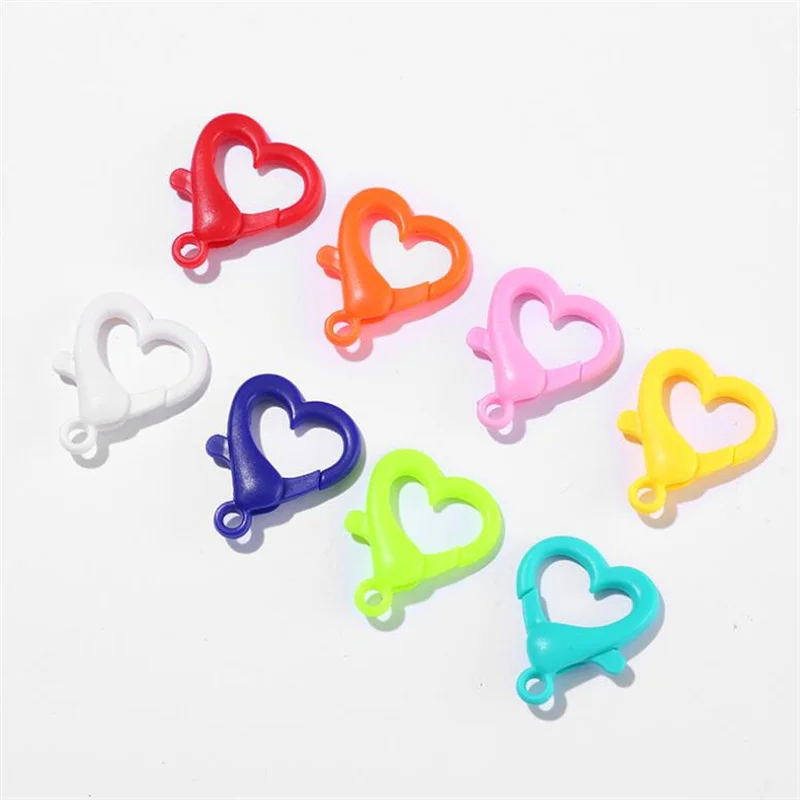 Застежка-карабин пластиковая в форме сердца 20 шт. 26 мм | Украшения и аксессуары