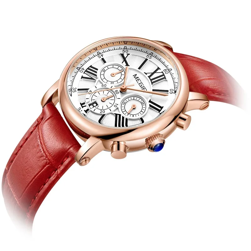 Часы наручные MEGIR женские кварцевые модные брендовые Роскошные спортивные для