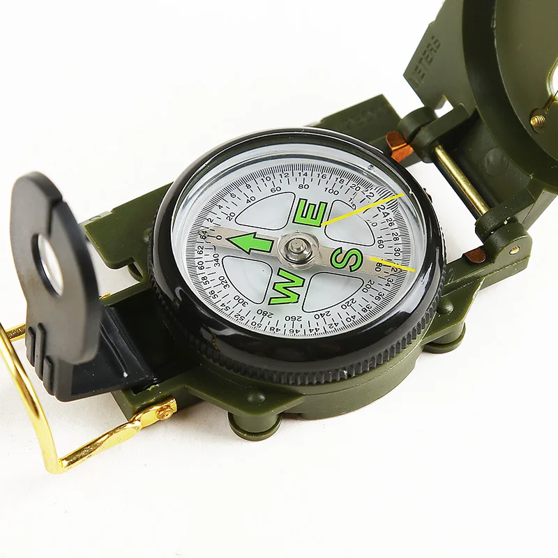 

Outdoor supplies mountaineering camping army green belt cover compass hanging buckle multifunctional compass compass