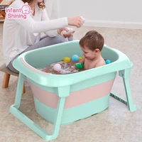 infant shining children folding 0 10y bath tub height 44cm baby bath seat insulation non slip easy storage kid widen bath bucket