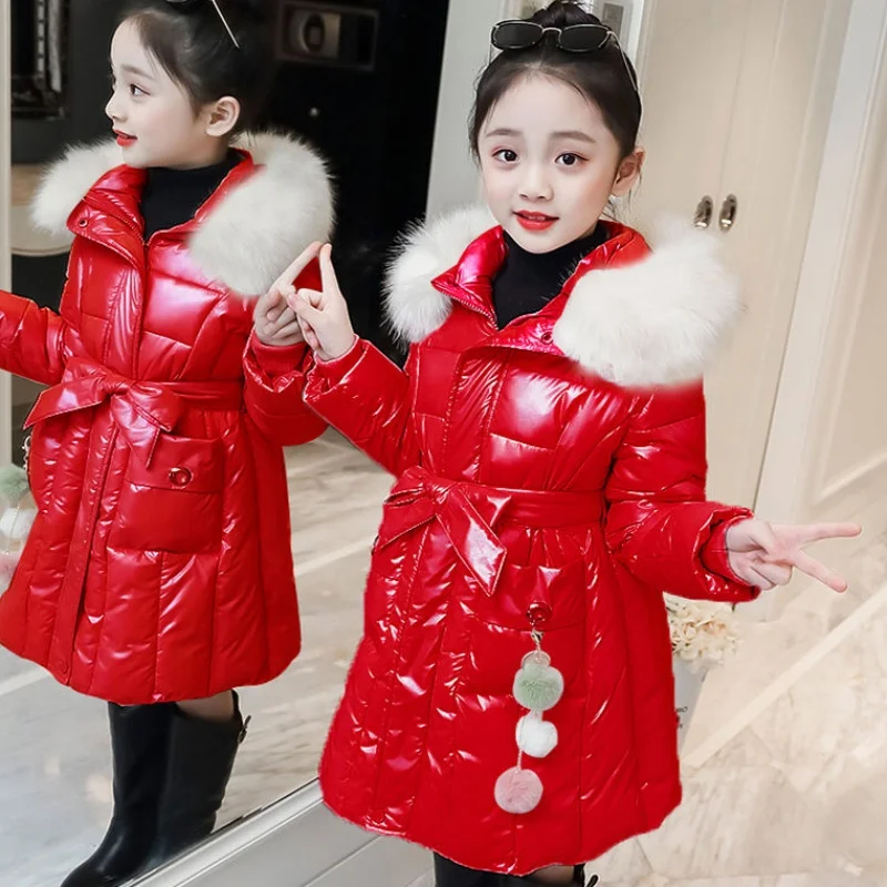 Парка детская зимняя с меховым капюшоном на девочек 5 6 8 10 12 лет | Детская одежда и