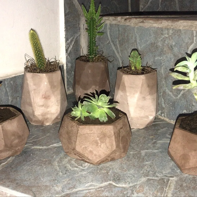 

Concrete Plant Pot Silicone Molds Geometric Flowerpot Cement Making Tool for Handmade Candle Holder Clay Mould