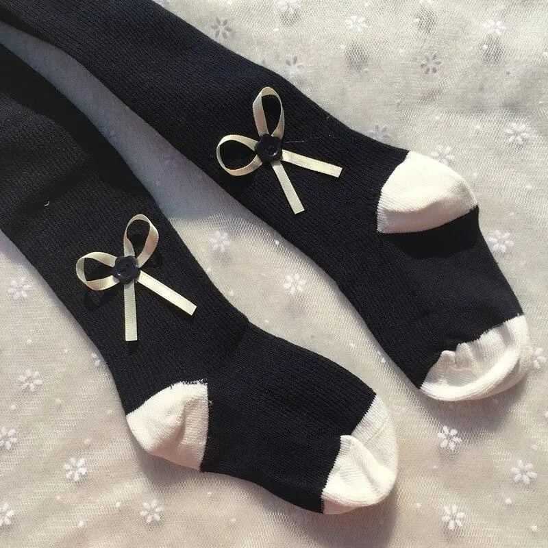 

Bowknot Girls Tights Baby Cute Knit Tights For Children Cotton Breathable Pantyhose For Toddler Spring Summer Girls Stockings