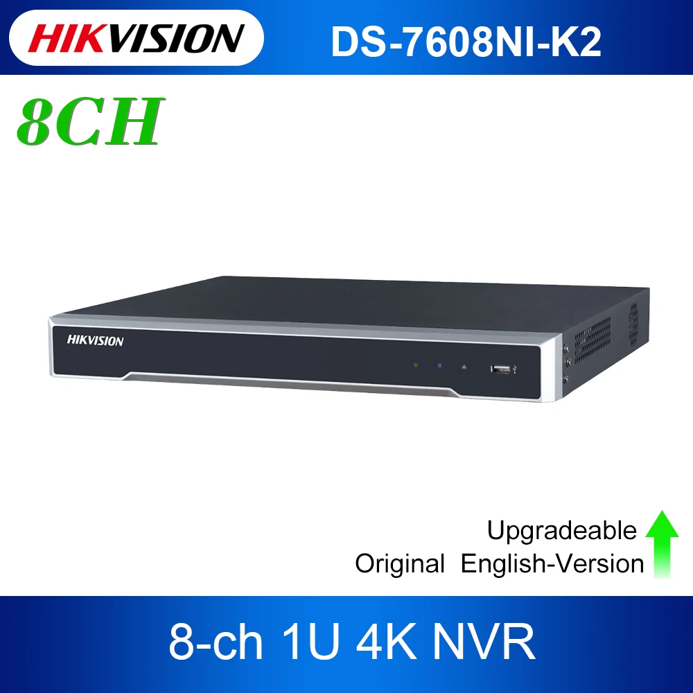 

HIKVISION upgradable 4K H.265 NVR 8CH 16CH DS-7608NI-K2 Up to 8MP record Network video recorder
