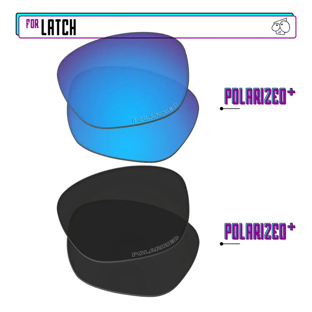 EZReplace Polarized Replacement Lenses for - Oakley Latch Sunglasses - BlackPPlus-BluePPlus