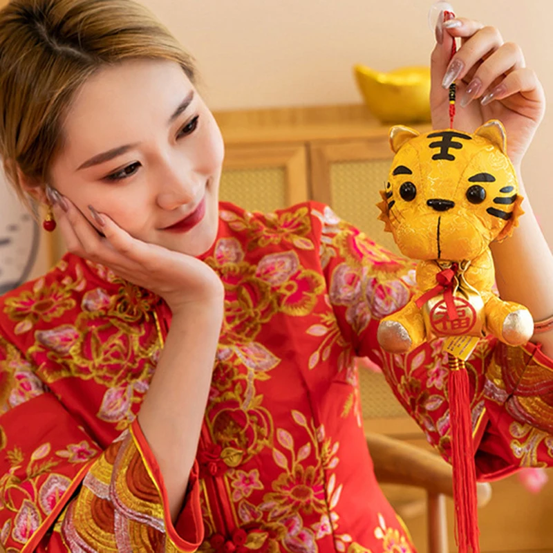 2022 год тигра талисман плюшевая игрушка кукла Китайский Новый Зодиак Тигр
