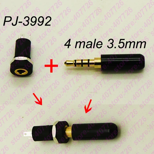 Высокое качество 4 шт. DIY золотые 4P 3 5 мм гнездо для наушников + полюсный штекер