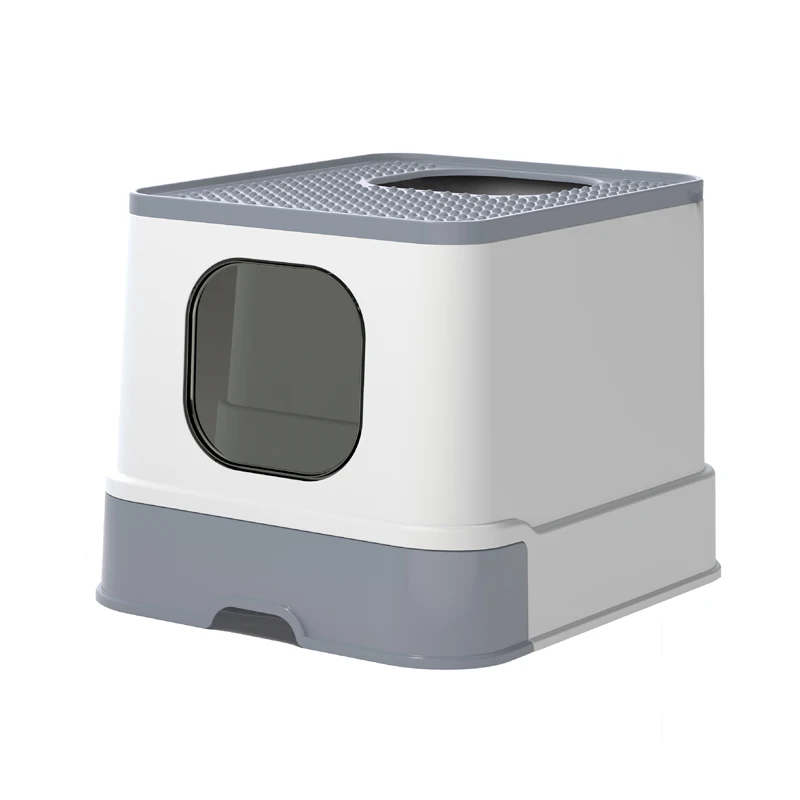 Полностью закрытый кошачий Туалет большой ящик против брызг вверху в для