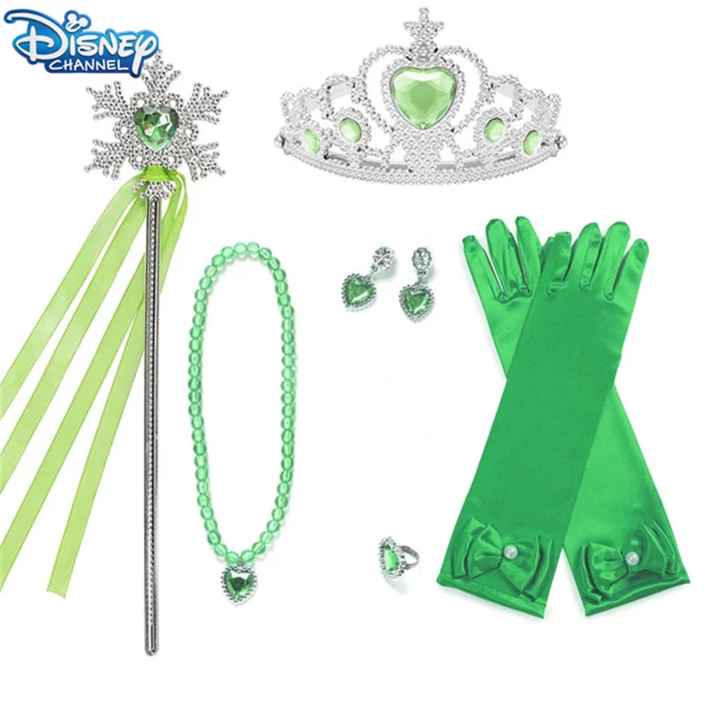 6ps Frozen 2 Elsa Anna Princess Hair Birthday Party Wear Magic Wand Crown Gloves Neacklace Jewelry Set Girl Toys For Kid Cosplay - купить по