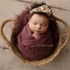 Новорожденные фотографии реквизит натуральный лен ткачество двойной бочонок кровать Fotografia Infantil ребенок позирует диван ручной корзины