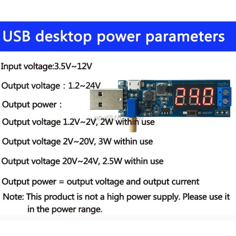 DC 5В до 1.2в 24в USB Шаг вверх/вниз Блок питания регулируемый