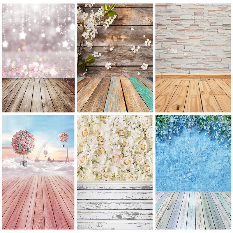 

Vinyl Custom Wooden Floor Flower Landscape Photography Backdrops Baby Photo Background Photo Studio Props 21921 CXSC -24