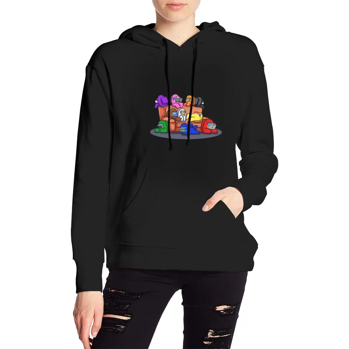 

Game Anime Kawaii Vintage Print hoody 90s Women Crop Top Impostor Sus Sussy Amogus hoodie Tops Streetwear