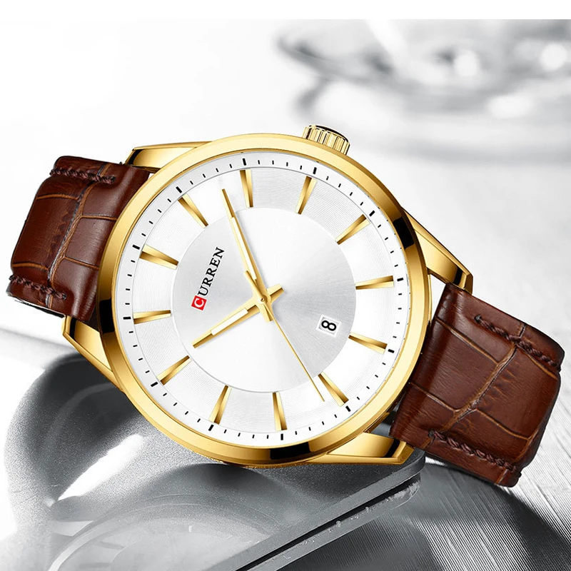 Часы наручные CURREN Мужские кварцевые брендовые Роскошные модные деловые