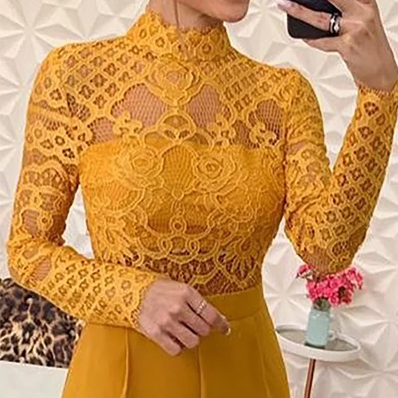 Ложный Вырез Сексуальный Кружевной Лиф вставки расклешенные к низу Комбинезоны