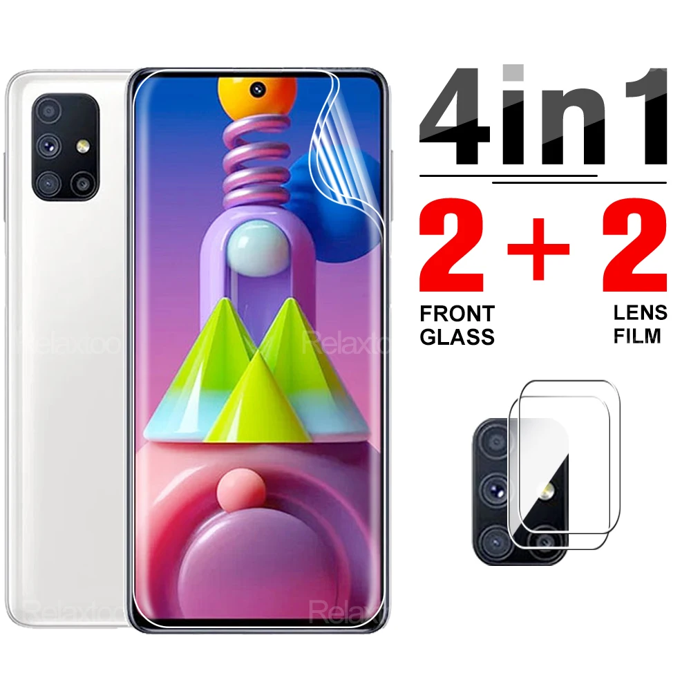 

4 in 1 Hydrogel Film For Samsung Galaxy M51 M21 M31 M11 M12 For Samsang M 11 31 21 51 12 S s Camera Glass HD Screen Cover Film