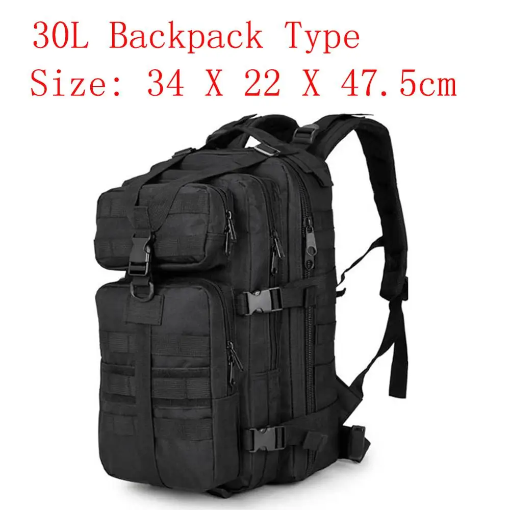 3L/6L/30L наружные сумки для альпинизма, водонепроницаемая поясная сумка, Военная Тактическая оксфордская Сумка для кемпинга, походные поясные сумки - Цвет: 30L Backpack Black