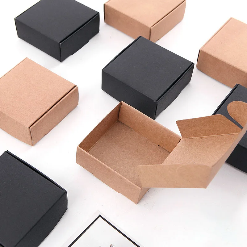 10pcs Blank Kraft Paper Packaging Box for Earring Diy Jewelry Display Storage Packing Case Wedding Party Handmade Gift Boxes best for gift blank grade square brown wood glossy luxury gift watch boxes display for storage box watches alibaba factory