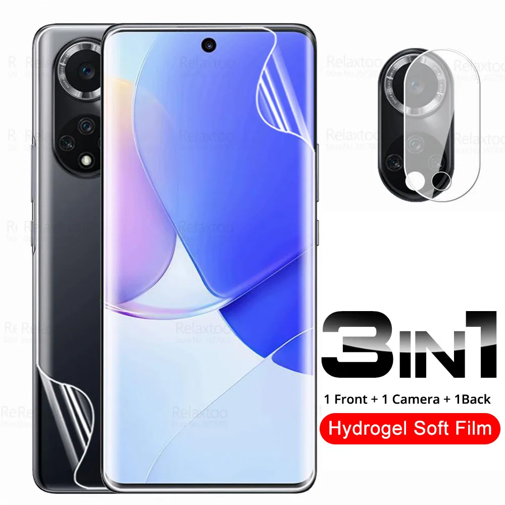 

3 To 1 Camera Back Front Hydrogel Film For Huawei Nova 9 Nova9 Pro Huawe Nove 9Pro NAM-AL00 RTE-AL00 Screen Protector Not Glass