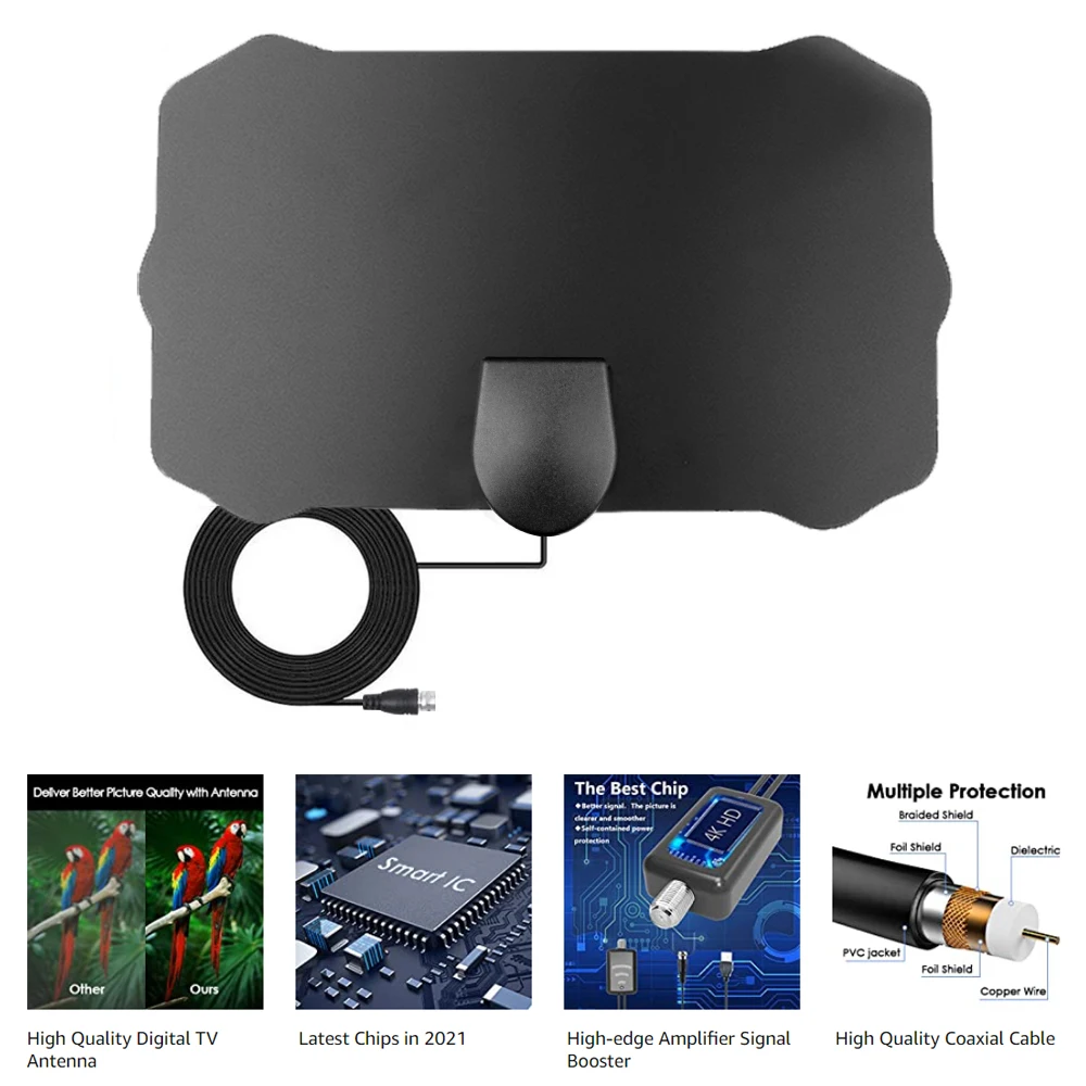 Антенна Kebidumei 8K 4K 1080P D TV HD комнатная антенна цифрового ТВ для антенны DVB-T DVB-T2 500
