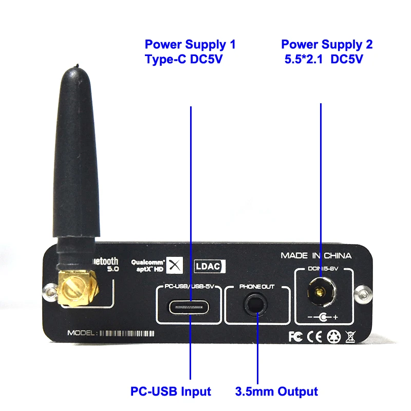 CSR8675 Bluetooth 5 0 Беспроводной приемник APTX-HD/LDAC OPA275 ESS9018K2M DAC декодирования 3 мм