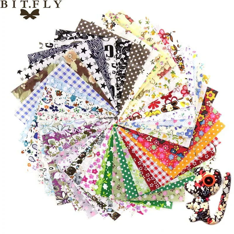 50pcs 10x10 см квадратная DIY Ручная работа смешанная хлопковая ткань с цветочным принтом Лоскутная рукоделие швейная Кукла Одежда искусство ремесла - Цвет: 50pcs