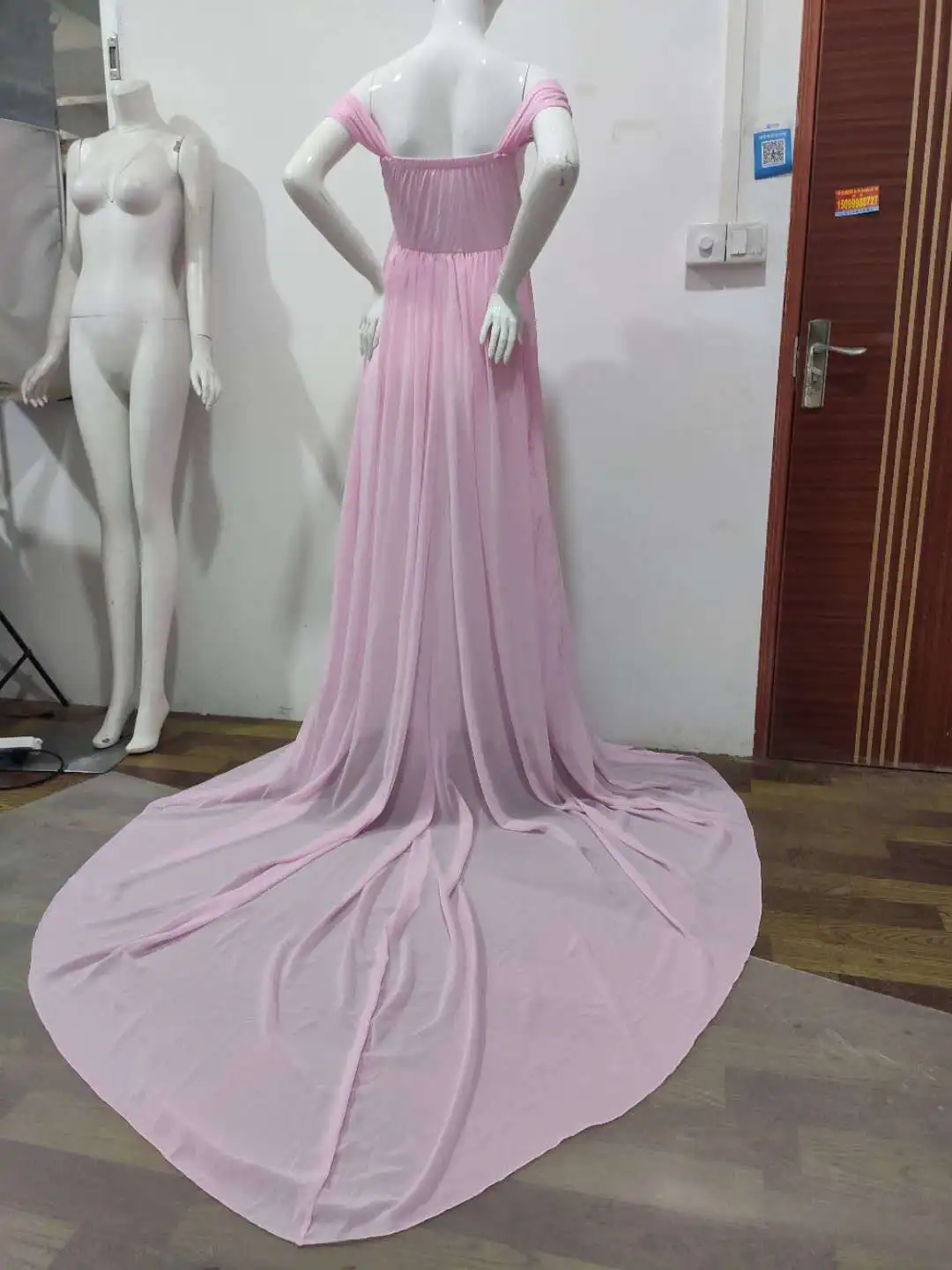 

Sexy Maternity Dresses Chiffon Long Dress Split Open Front V-neck Pregnancy Dress Photography Prop Maxi Gown For Women Clothes